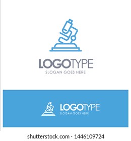 Lab, Microscope, Science, Zoom Blue Logo Line Style