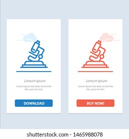 Lab, Microscope, Science, Zoom  Blue and Red Download and Buy Now web Widget Card Template. Vector Icon Template background
