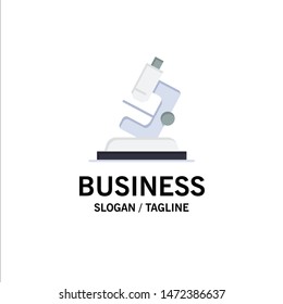 Lab, Microscope, Science, Zoom Business Logo Template. Flat Color