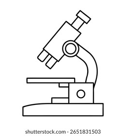 lab microscope side view on white background 