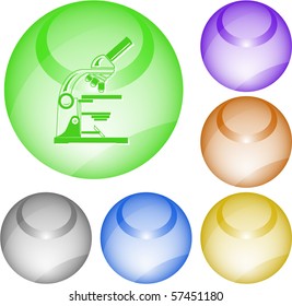 Lab microscope. Vector interface element.