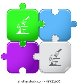 Lab microscope. Vector puzzle.