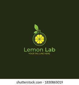 Lab with Modern fresh lemon logo vector illustration, Fresh lemon Slice Logo Design Template 