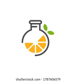 Lab with Modern fresh orange logo vector illustration, Fresh Orange Slice Logo Design Template