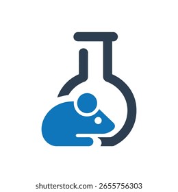 Lab Mouse Experiment Icon Isolated On White Background