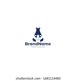 Lab Muscle Logo Design Vector