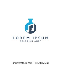 lab and music negative space logo design
