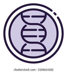 Vector de contorno de ícono de mutación de laboratorio. Laboratorio genético. Edición del genoma