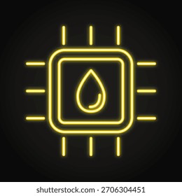 Lab on a chip neon icon. Vector illustration