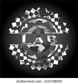 Lab on grey camouflage texture