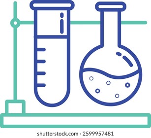 Lab outline dual color vector illustration icon design