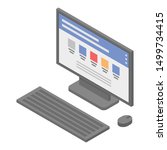 Lab pc desktop icon. Isometric of lab pc desktop vector icon for web design isolated on white background