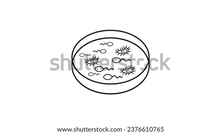 Lab petri dish, icon for web design isolated on white background