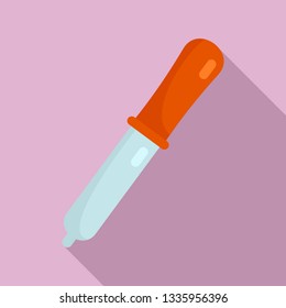 Lab pipette icon. Flat illustration of lab pipette vector icon for web design
