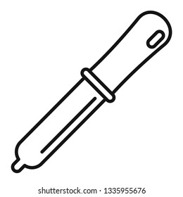 Lab pipette icon. Outline lab pipette vector icon for web design isolated on white background