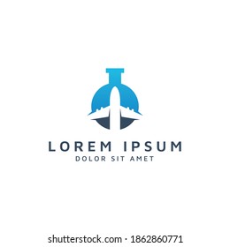 lab and plane negative space logo design