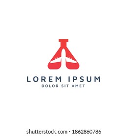 lab and plane negative space logo design