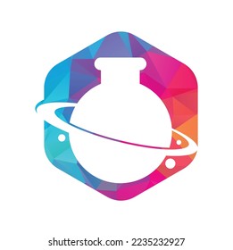 Lab Planet Logo Template Design. Creative Orbit Labor Lab abstract logo design template Vector illustration.