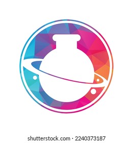 Lab Planet Logo Template Design. Creative Orbit Labor Lab abstract logo design template Vector illustration.