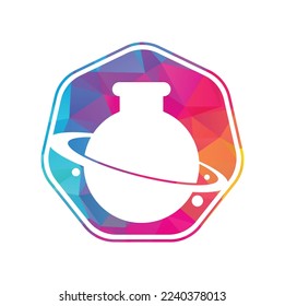 Lab Planet Logo Template Design. Creative Orbit Labor Lab abstract logo design template Vector illustration.