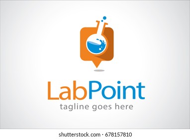 Lab Point Logo Template Design