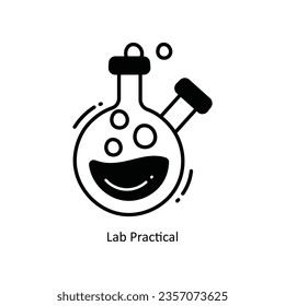 Lab Practical doodle Icon Design illustration. School and Study Symbol on White background EPS 10 File 