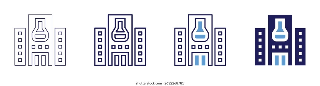 Lab protocol icon in 4 different styles. Thin Line, Line, Bold Line, Duotone. Duotone style. Editable stroke.