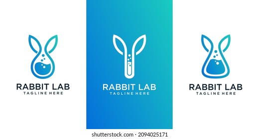Lab Rabbit Logo Template Design Vector