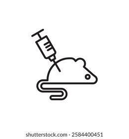 Lab rat experiment icon black and white vector outline sign