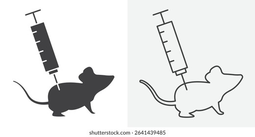 Lab rat experiment icon Line graphics illustration