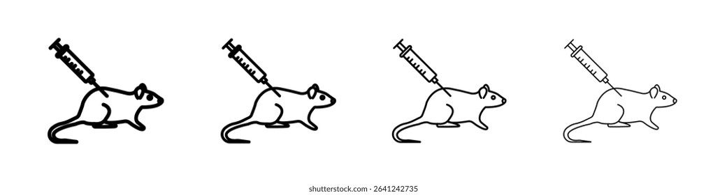 Lab rat experiment icon Outline sign symbol set