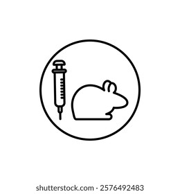 Lab rat experiment icon vector outline logo sign