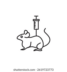 Lab rat experiment icon Vector, simple flat black trendy style illustration for web and app..eps

