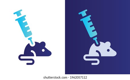 Lab Rat Experiment Vector Icon With Syringe.