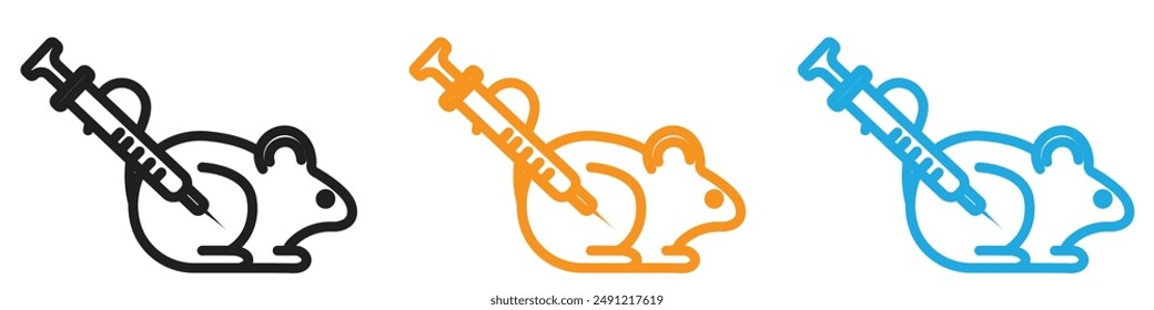 Lab rat experiment vector logo set collection for web app ui