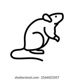 lab rat genetic engineering line icon vector. lab rat genetic engineering sign. isolated contour symbol black illustration