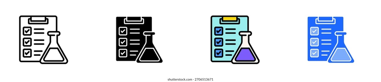Lab Report Document Icon Set Multiple Style Collection