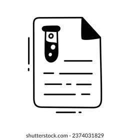 Lab report doodle Icon Design illustration. Science and Technology Symbol on White background EPS 10 File