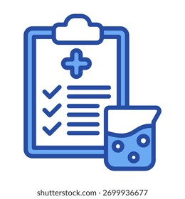 Lab Report Icon Blue Vector Illustration