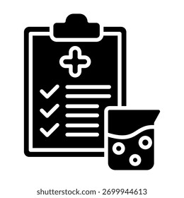 Lab Report Icon Glyph Vector Illustration