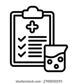 Lab Report Icon Line Vector Illustration