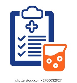 Icono de informe de laboratorio Ilustración vectorial de color mixto