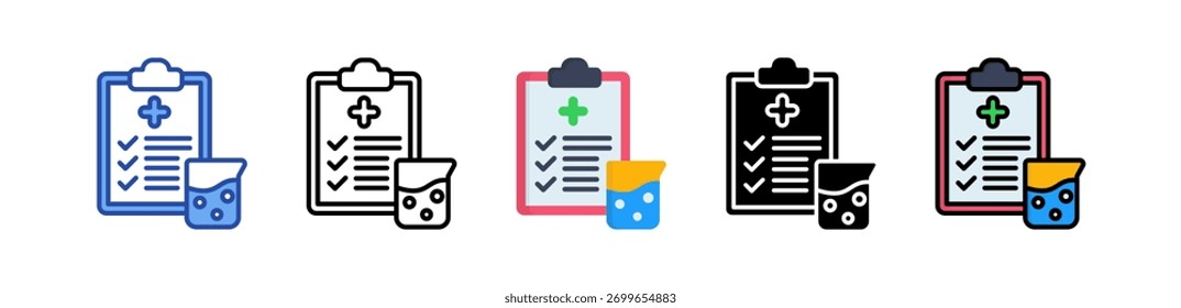 Icono de informe de laboratorio Multi Style Ilustración vectorial