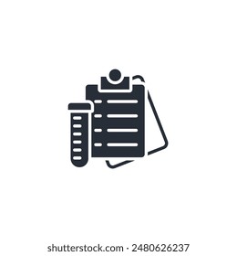 lab report icon. vector.Editable stroke.linear style sign for use web design,logo.Symbol illustration.