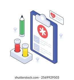 Lab Report isometric Colored illustration. EPS File stock illustration