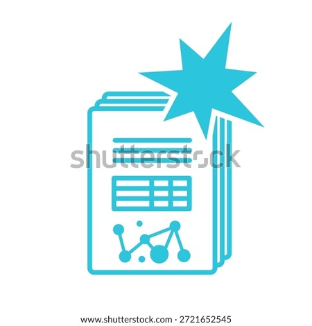 Lab reports, Isolated on white, Blue Icon