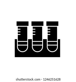 Lab research black icon, vector sign on isolated background. Lab research concept symbol, illustration 