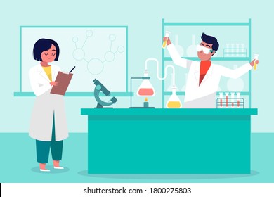 Gráficos de investigación de laboratorio. Trabajando en laboratorio. Experimento científico.