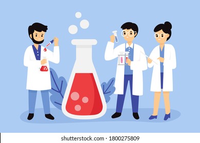 Lab research graphics. Working in laboratory. Science experiment.
