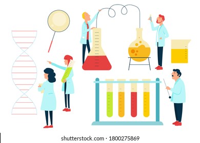Lab research graphics. Working in laboratory. Science experiment.